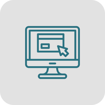 Ícone de monitor com portal online do aluno